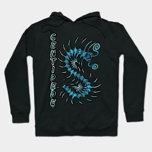 Blue Centipede with Spray Paint Hoodie